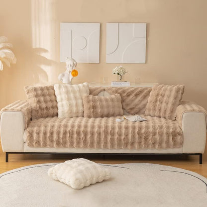 Faux Rabbit Fur Couch Cover