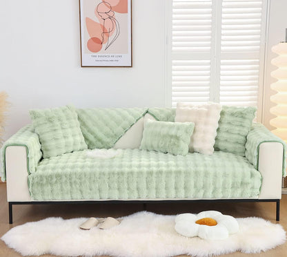 Faux Rabbit Fur Couch Cover