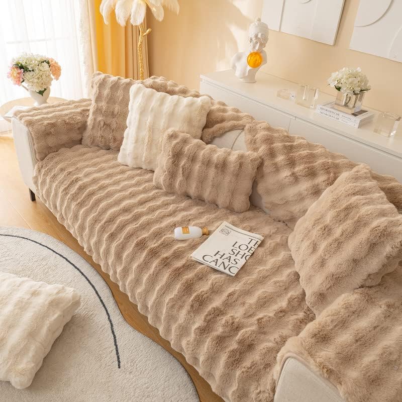 Faux Rabbit Fur Couch Cover