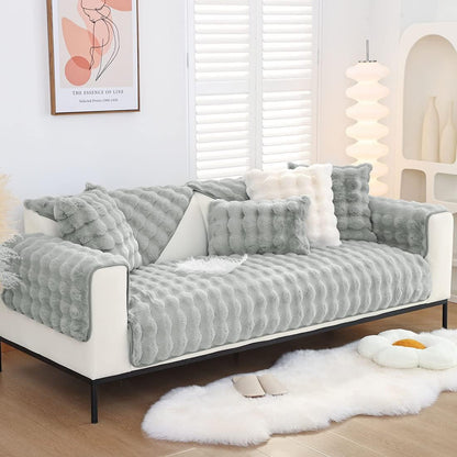 Faux Rabbit Fur Couch Cover