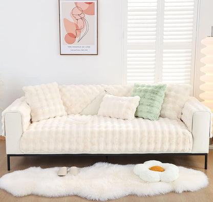 Faux Rabbit Fur Couch Cover