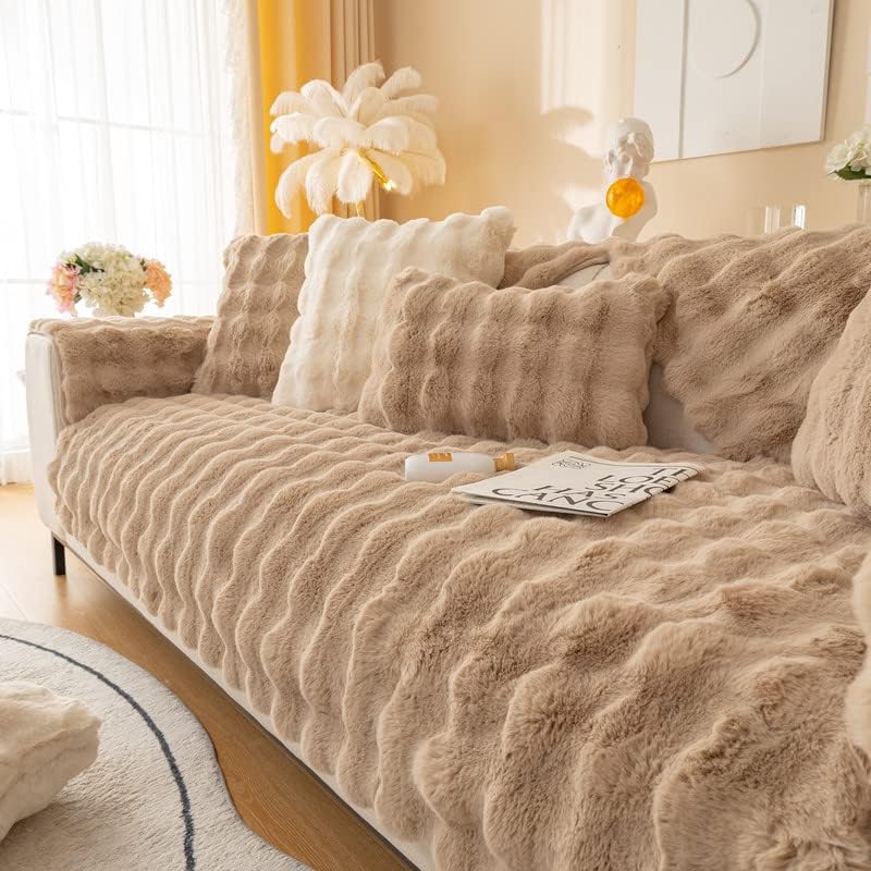 Faux Rabbit Fur Couch Cover