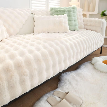 Faux Rabbit Fur Couch Cover