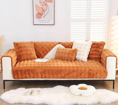 Faux Rabbit Fur Couch Cover