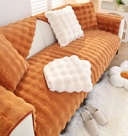 Faux Rabbit Fur Couch Cover