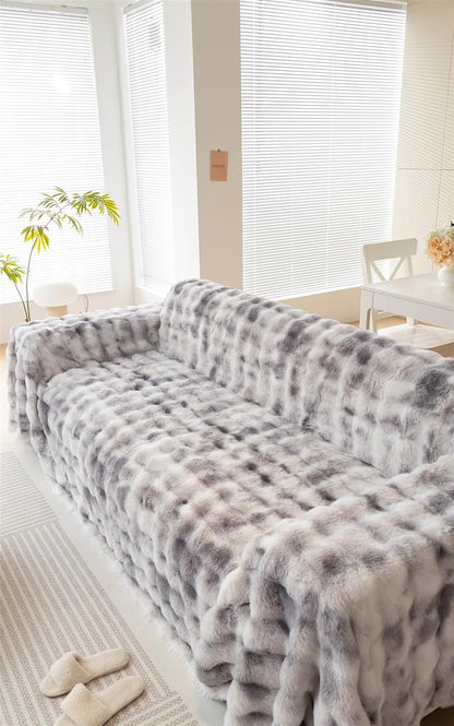 Faux Rabbit Fur Couch Cover