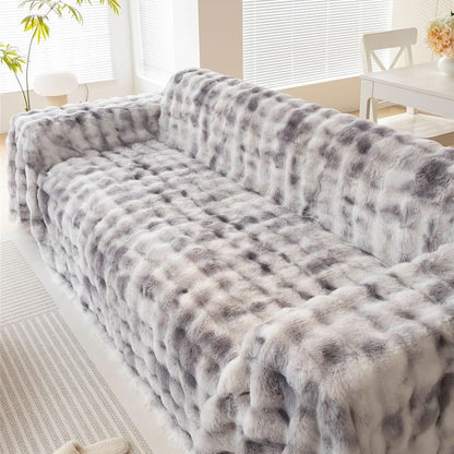 Faux Rabbit Fur Couch Cover