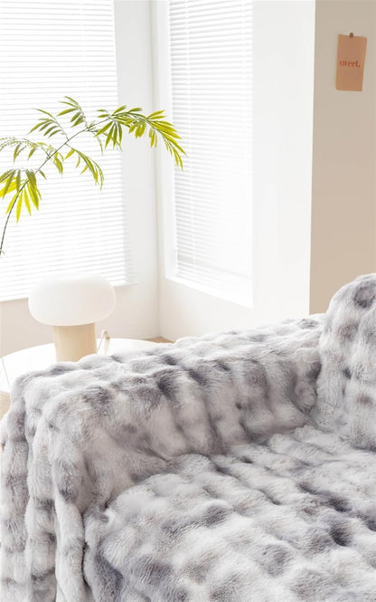 Faux Rabbit Fur Couch Cover