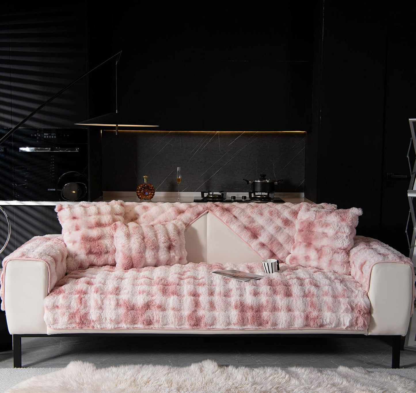 Faux Rabbit Fur Couch Cover