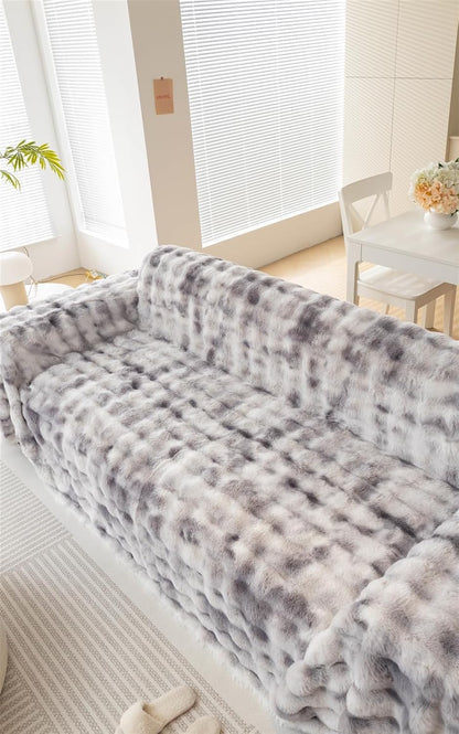 Faux Rabbit Fur Couch Cover