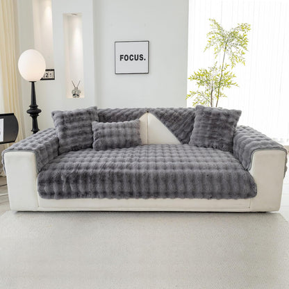 Faux Rabbit Fur Couch Cover