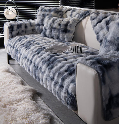 Faux Rabbit Fur Couch Cover