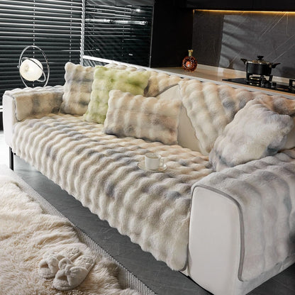 Faux Rabbit Fur Couch Cover